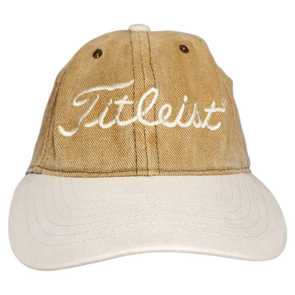 Titleist DCI Golf Hat Adjustable Strapback Woven Canvas Beige Golfing - Picture 1 of 5